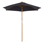 2.5m Wood Garden Parasol Sun Shade | Black