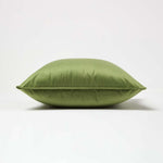 Filled Velvet Cushion With Piped Edge 46 X 46 Cm | 45cm x 45cm | Olive Green