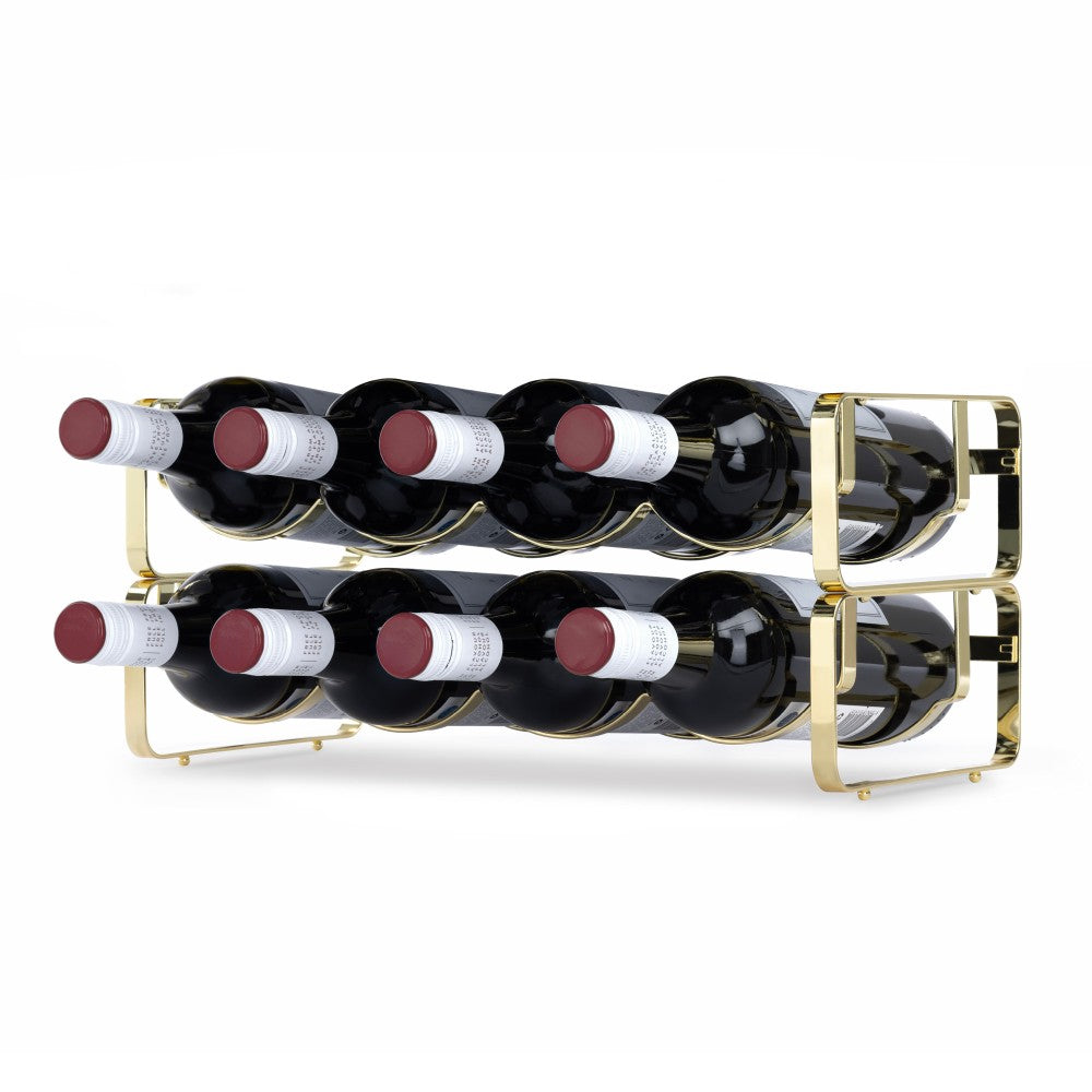 Metal Wine Rack Countertop Organiser For 4 To 16 Bottles | Gold