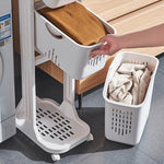 4-tier Storage Rack Laundry Basket With Wheels | White