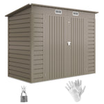 8 X 4ft Metal Garden Shed With Lockable Door, Vent & Padlock