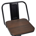 Set Of 2 Industrial Bar Stools Adjustable Height 360° Swivel Counter Chairs Low Back