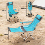 Set Of 2 Reclining Camping Chairs | Blue & Grey