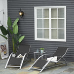 3 Pieces Lounge Chair Set Garden Sunbathing Chair W/ Table | Black