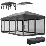 6 X 3m Pop Up Party Tent Canopy With 6 Removable Sidewalls | Black