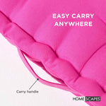 Cotton Plain Floor Cushion | 40cm x 40cm | Hot Pink