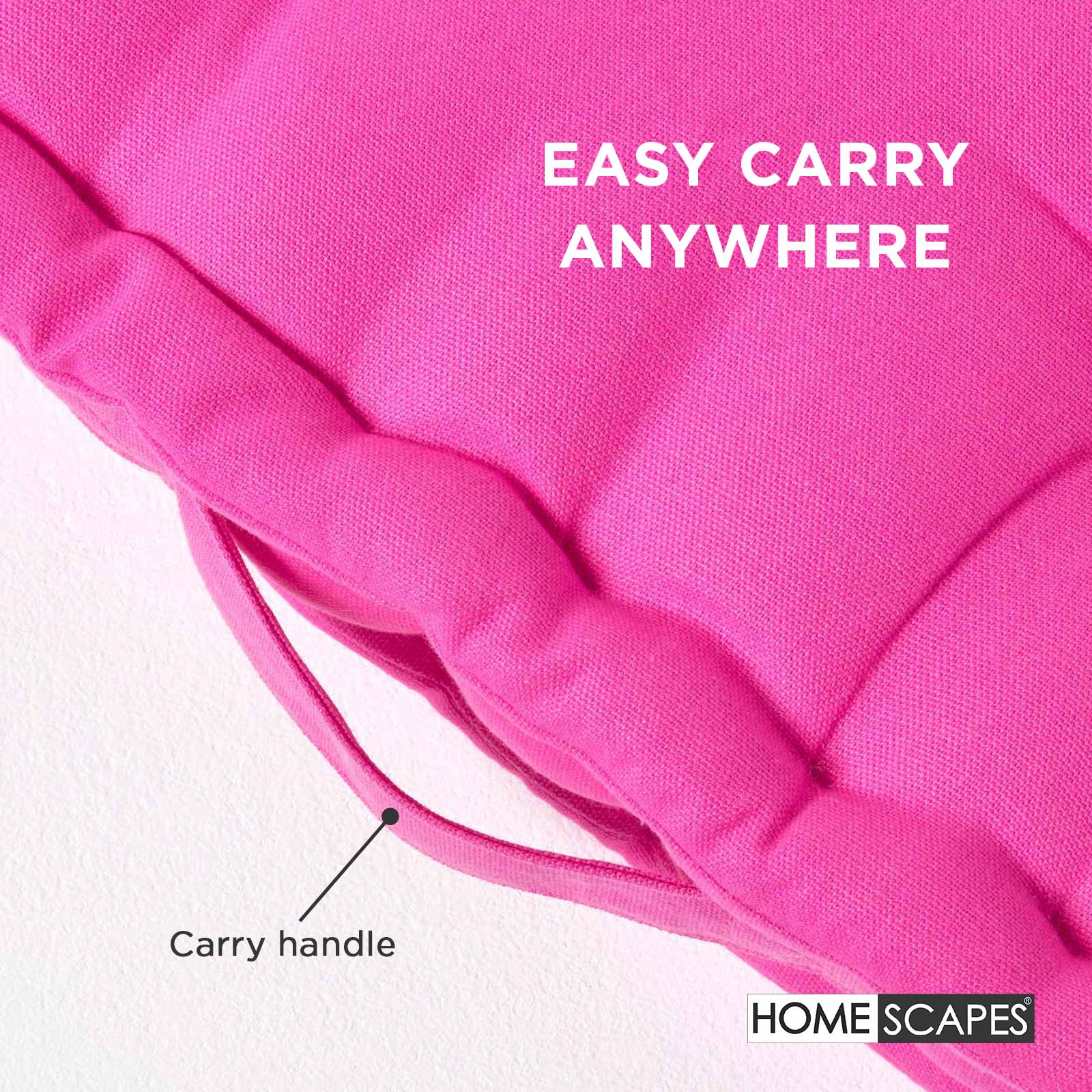 Cotton Plain Floor Cushion | 40cm x 40cm | Hot Pink