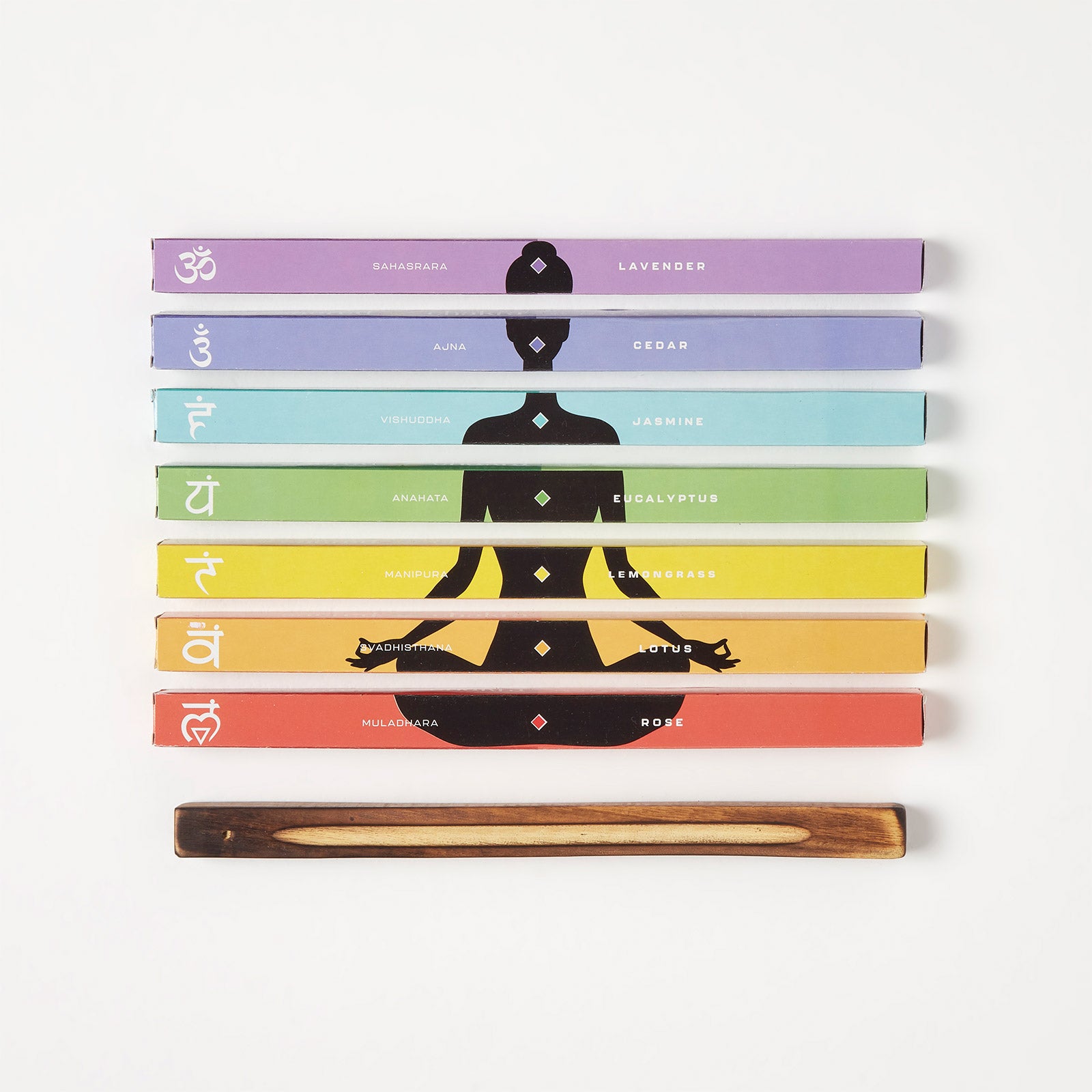 HOMESCAPES Chakra Incense Sticks Gift Set Wooden