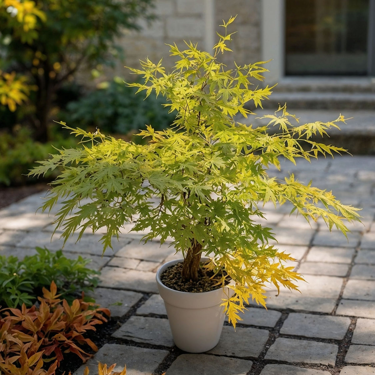 Japanese Maple - Acer Palmatum 'Orange Lace' - Height 60-70cm - ⌀19cm | Set of 1 | Green