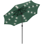 2.7m Patio Led Umbrella W/ Tilt/crank | Green