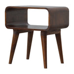 Solid Wood Curved Open Chestnut Bedside