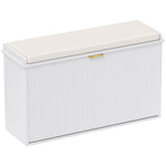 Shoe Storage Bench With Cushion And Flip-drawer | Medium | White