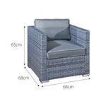 Malta Rattan 2 Seat Tea For Two Set | 2 Seat | Ocean Grey