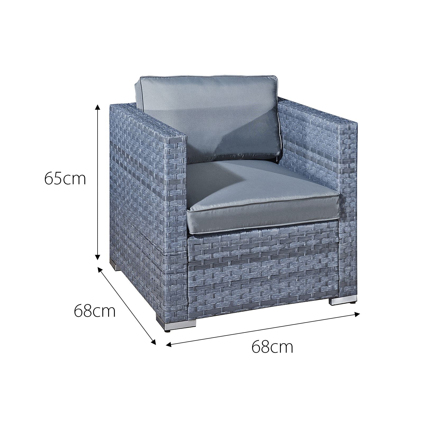 Malta Rattan 2 Seat Tea For Two Set | 2 Seat | Ocean Grey