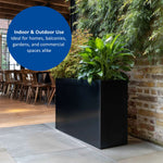 Galvanised Steel Metal Planter Trough Planter - 90cm X 82cm | Black