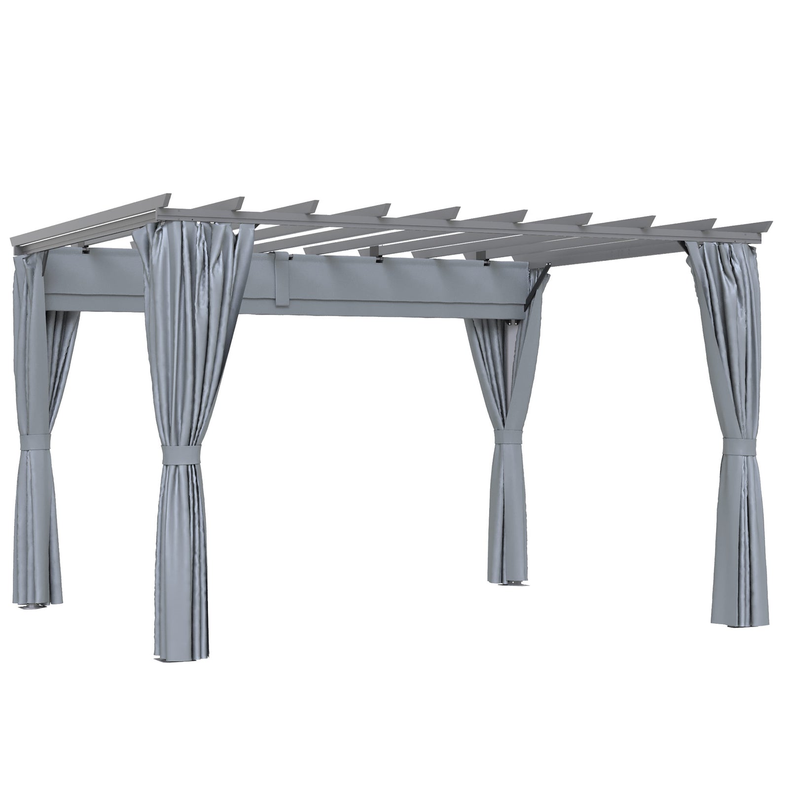 Outdoor Retractable Pergola Gazebo Sun Shade Canopy Curtain