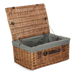 Wicker Double Steamed 51cm Picnic Basket | Gray