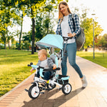 6 In 1 Kids Trike, Stroller With Parent Handle | Green