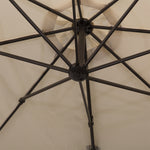 3m Hanging Parasol W/ Cross Base | Beige