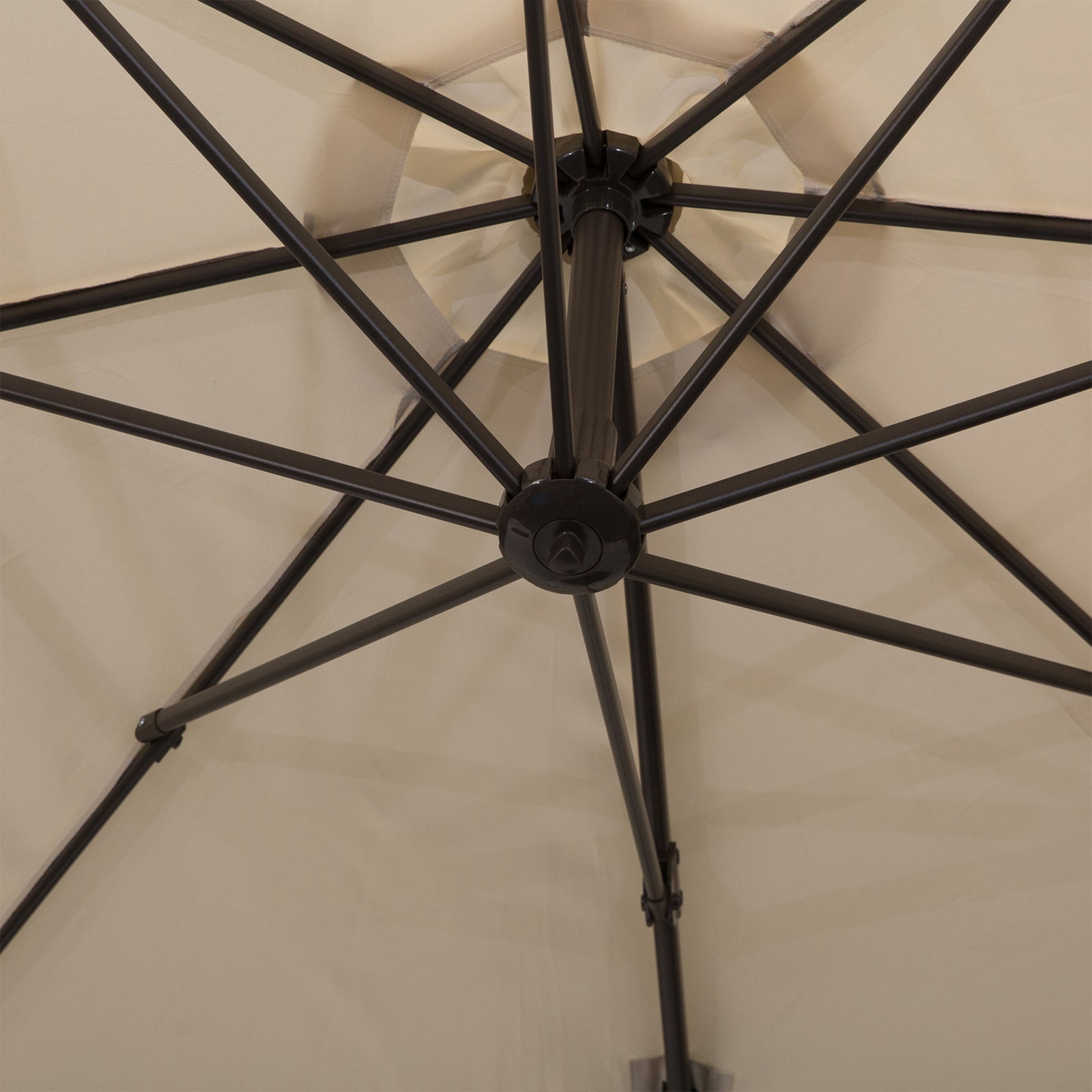 3m Hanging Parasol W/ Cross Base | Beige