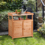 Multi-function Potting Bench, Galvanized Top | Orange