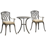 3 Pcs Garden Coffee Table Setw / Parasol Hole & Cushions