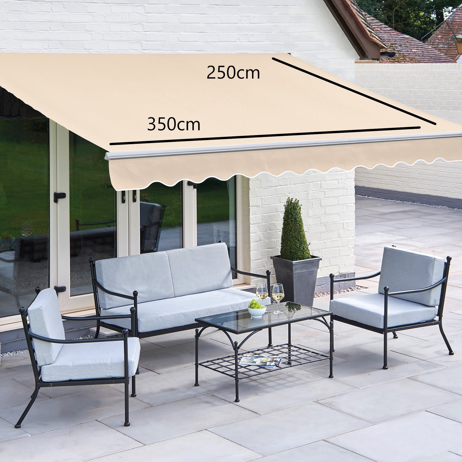 Easy Fit Balmoral Beige Awning | 3.5m