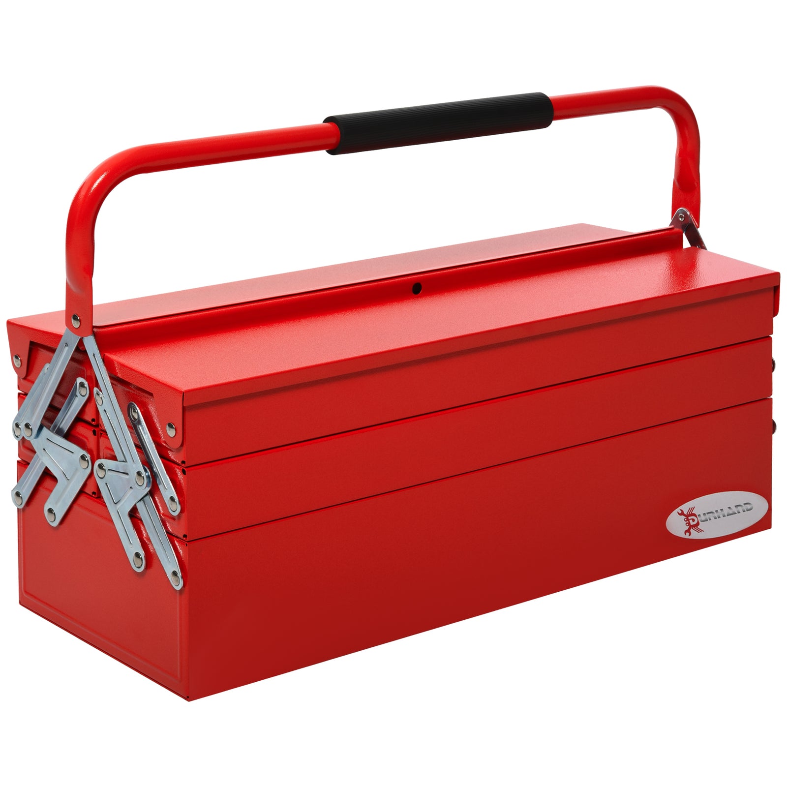 3 Tier Toolbox With 5 Trays And Handle, 56cmx20cmx34cm | Red