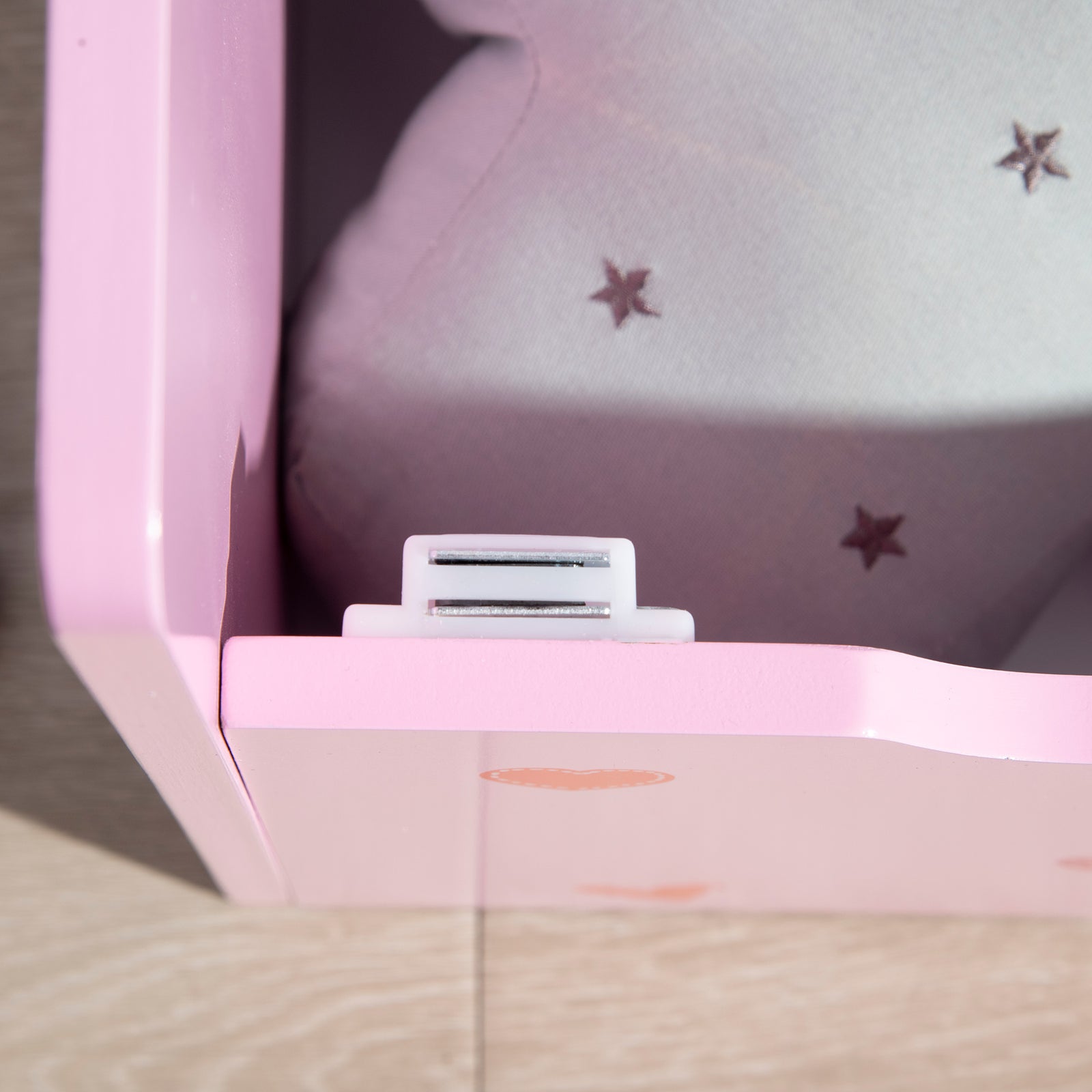 2 In 1 Wooden Kids Storage Bench, Toy Box W/ Safety Rod | Pink