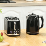 1.7l 3000w Kettle And 2 Slice Toaster With Keep Warm Memory Function | Black