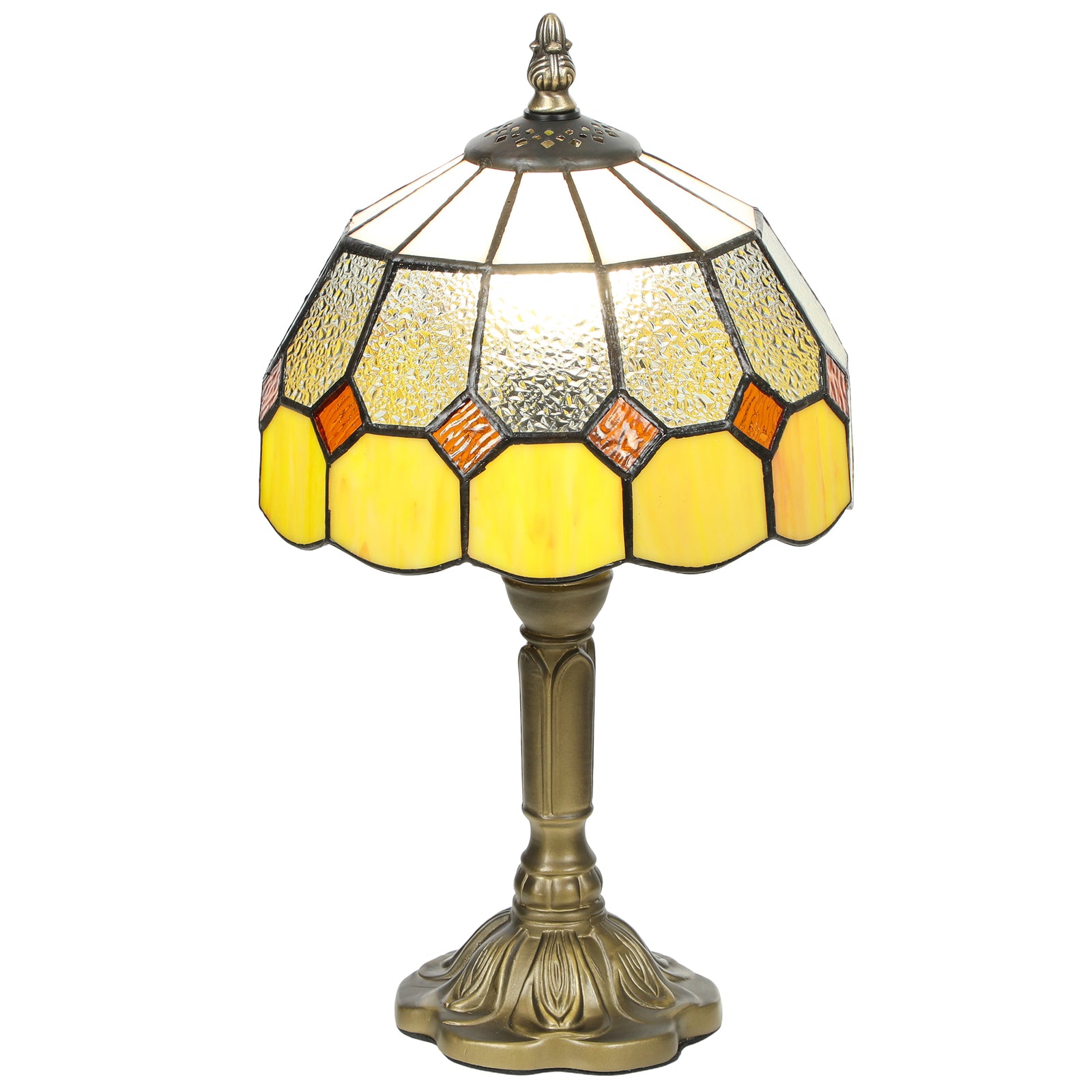 Tiffany-style Table Lamp For Bedroom, Bulb Not Included | Orange