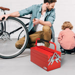 3 Tier Toolbox With 5 Trays And Handle, 56cmx20cmx34cm | Red