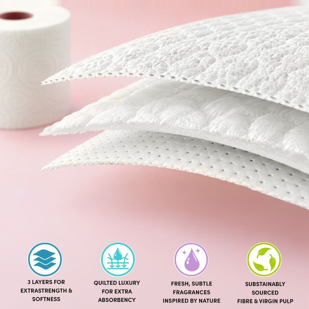 Toilet Roll, Spirits Of Tera – Quilted Soft 3-ply Tissue | 60 Rolls | White