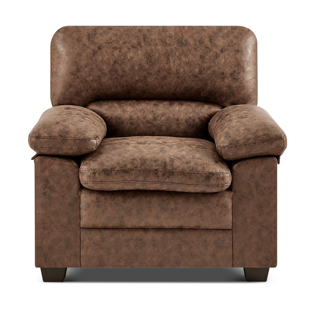 Oxford Faux Leather Sofa 1 Seater | Brown