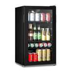 93L Compact Beverage Fridge with LED Display, Reversible Glass Door & Adjustable Shelves
