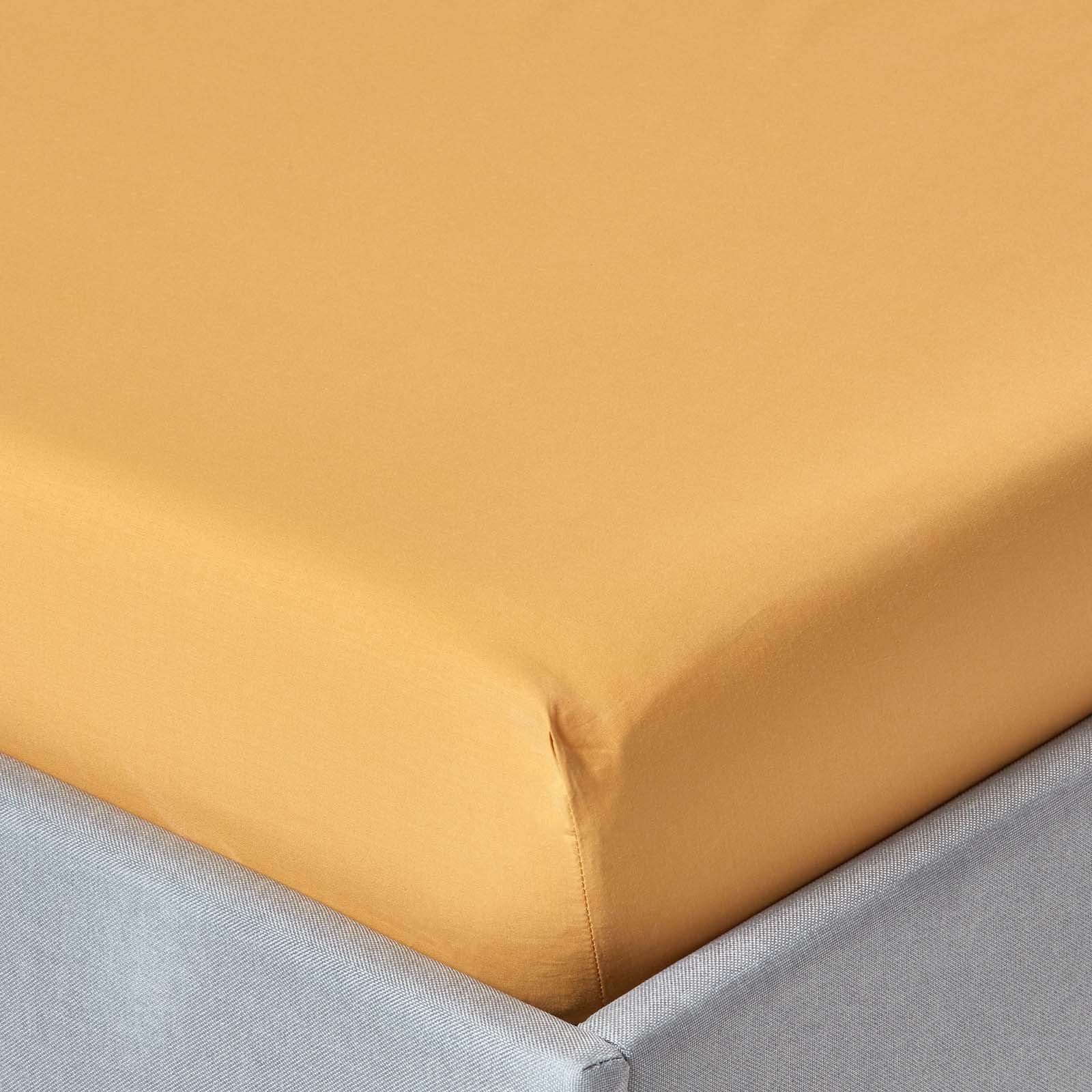 Egyptian Cotton Deep Fitted Sheet 200 Tc | Double | Mustard