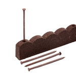 Recycled Rubber Scallop Garden Edging Border 1.2m | Set of 20 | Brown