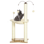 Cat Tree For Indoor Cats W/ Scratching Posts Hammock, Toy Ball - Beige