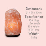 Himalayan Crystal Handcrafted Salt Lamp Wooden Base, Extra Large