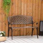Cast Aluminium Garden Bench 2 Seater Antique Park Loveseat | Bronze