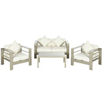 4 Pieces Outdoor Frame Garden Set W/ Cushion