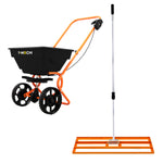 Rotary Spreader & 100cm Lawn Leveller | Orange