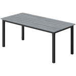 180 X 86 Cm Garden Dining Table For 6-8 Person | Grey