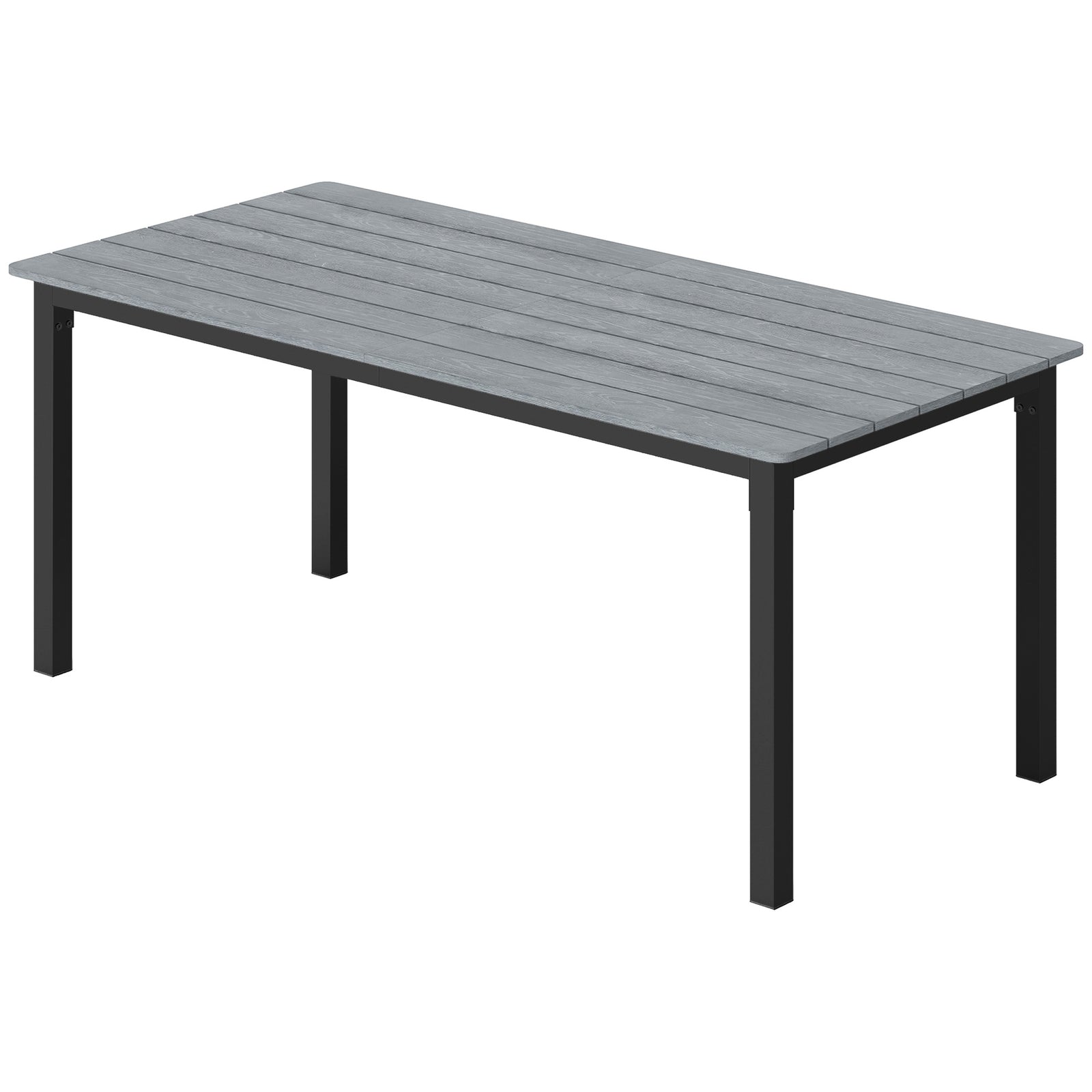 180 X 86 Cm Garden Dining Table For 6-8 Person | Grey