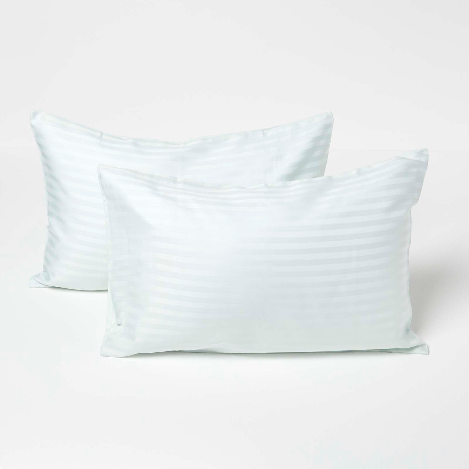 Cotton Stripe Kids Pillowcases 330 Thread Count, 2 Pack | 40 x 60cm | Blue