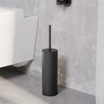 Toilet Brush, Black Matt, Freestanding. Collection Kubic