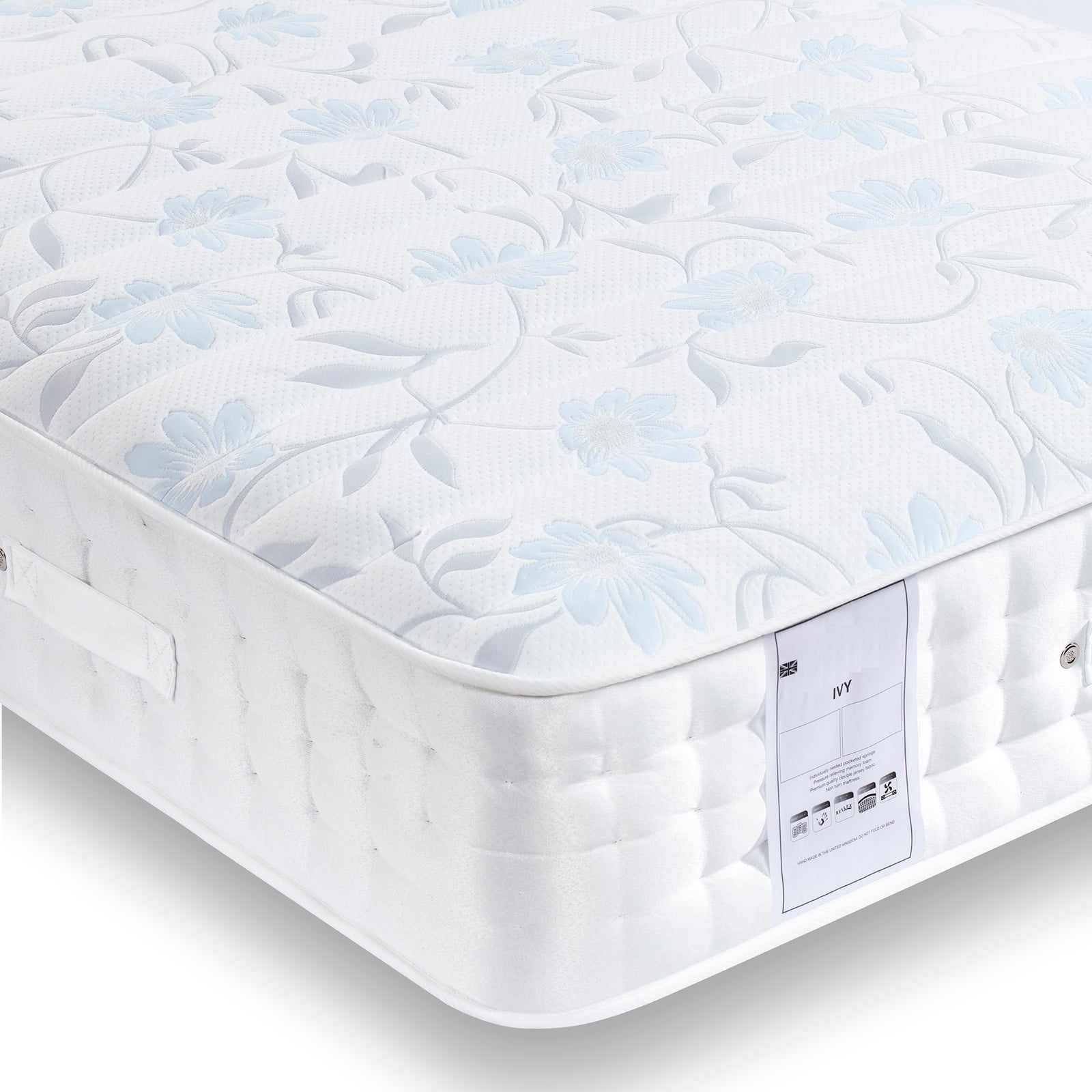 Ivy 1000 Pocket Sprung Memory Foam Mattress | Single | White