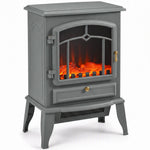 Fireplace Stove, Freestanding Electric Fire, 1000w/2000w, Grey