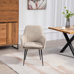 Set Of 2 Carrara Fabric Dining Chairs | Brown