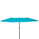 4.6m Double-sided Sun Umbrella W/ Base | Sky Blue